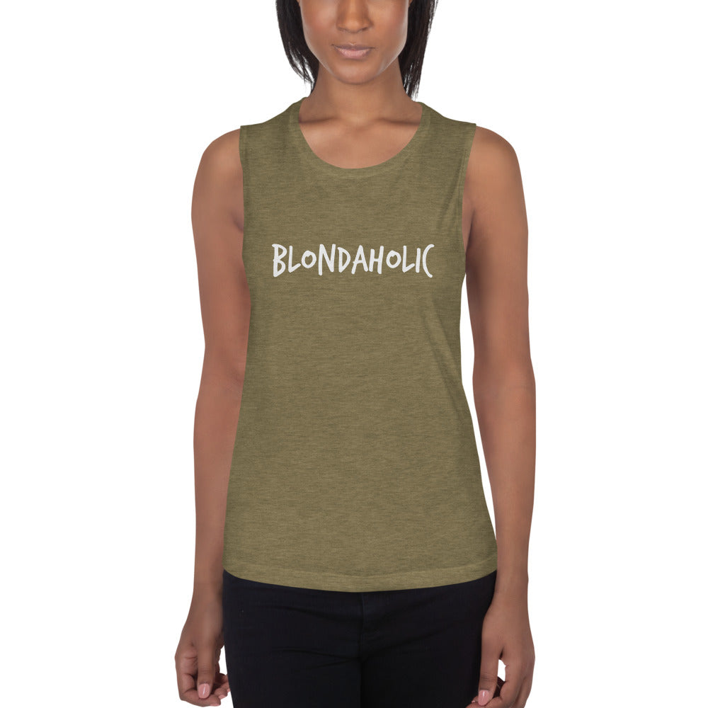Womans Muscle Tank Blondaholic