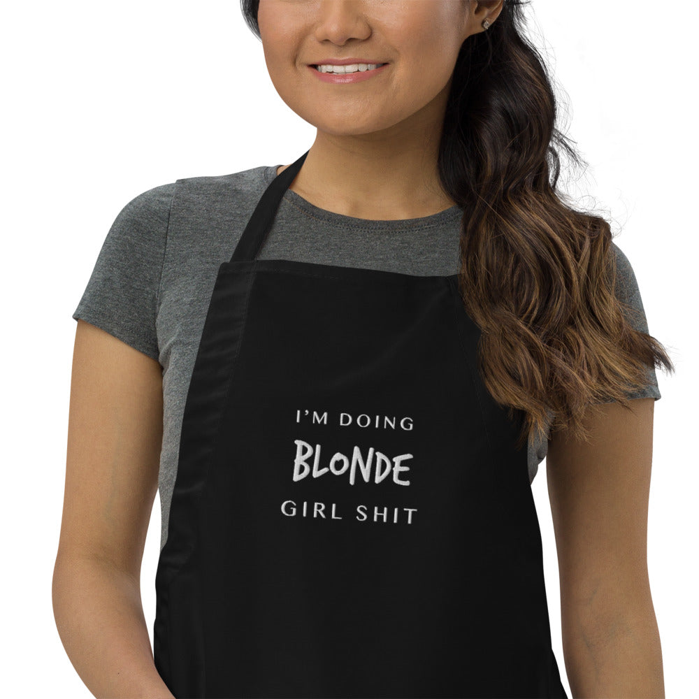 Embroidered Apron Blonde Girl Shit