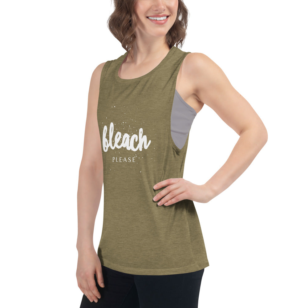 Woman’s Muscle Tank Bleach Please